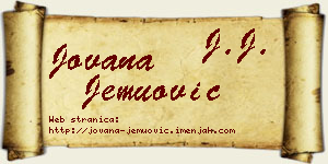 Jovana Jemuović vizit kartica